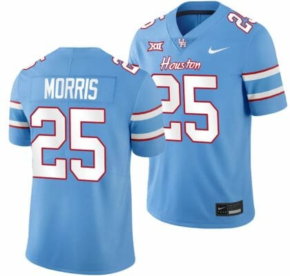 Houston Cougars Oilers Themed #25 Jamal Morris Jersey NCAA Football - Blue