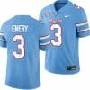 Houston Cougars Oilers Themed #3 Jalen Emery Jersey NCAA Football - Blue