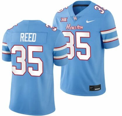 Houston Cougars Oilers Themed #35 Maurice Reed Jersey NCAA Football - Blue