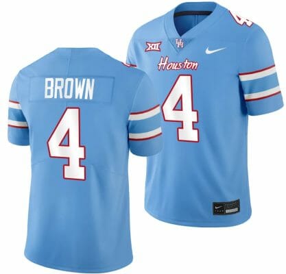 Houston Cougars Oilers Themed #4 Samuel Brown Jersey NCAA Football - Blue