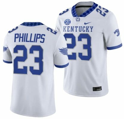 Kentucky Wildcats Andru Phillips Jersey #23 College Football Game 2023 White