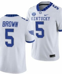 Kentucky Wildcats Anthony Brown Jersey #5 College Football Game 2023 White