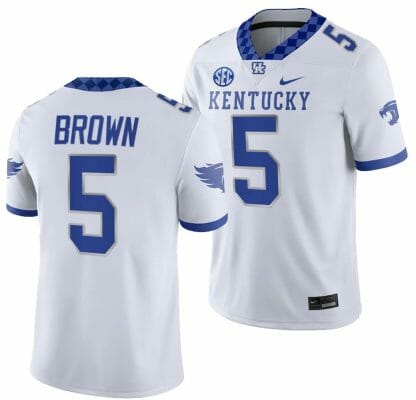 Kentucky Wildcats Anthony Brown Jersey #5 College Football Game 2023 White