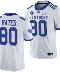 Kentucky Wildcats Brenden Bates Jersey #80 College Football Game 2023 White