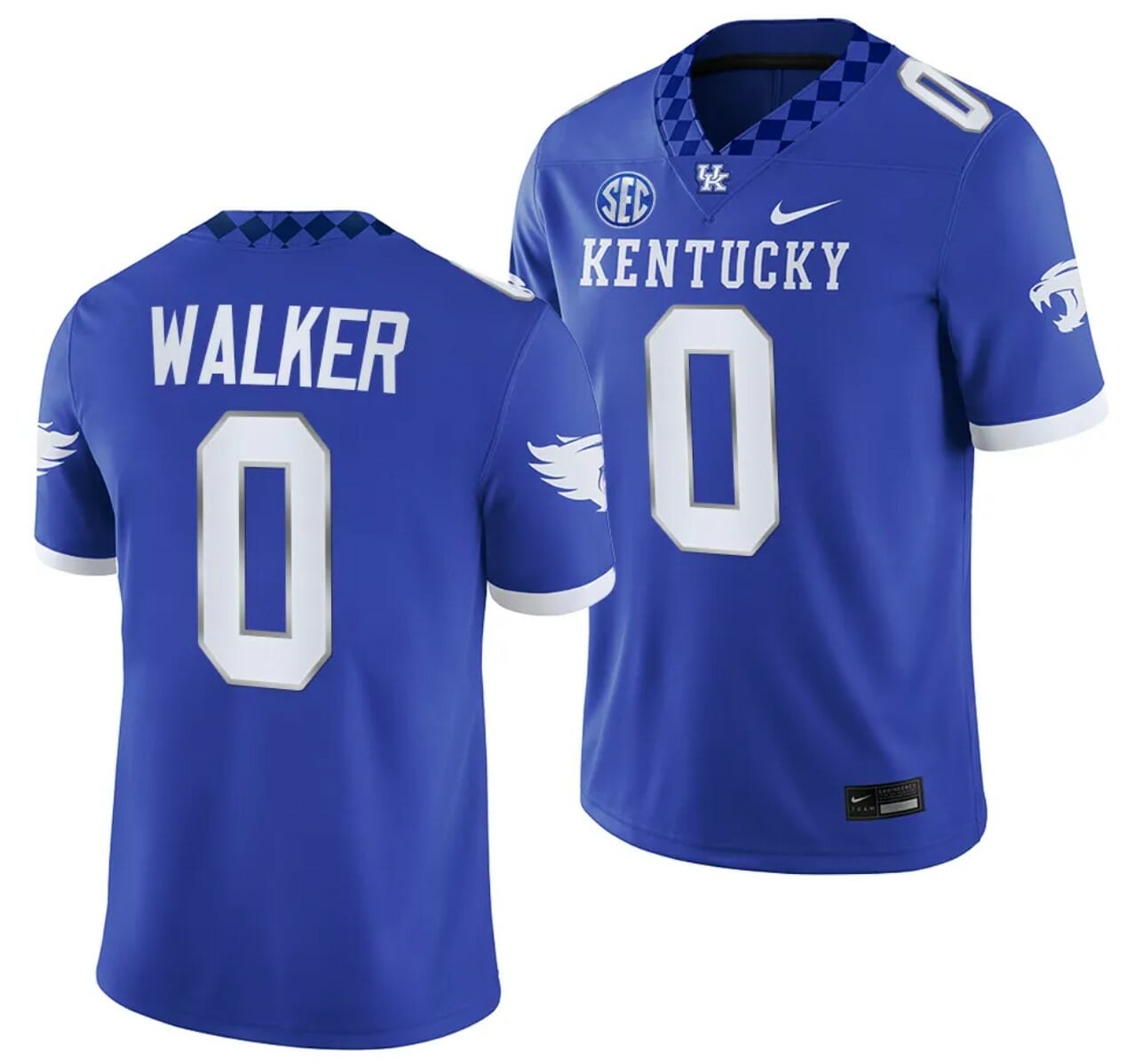 Kentucky Wildcats Deone Walker Jersey #0 College Football Game 2023 Blue 1 Kentucky Wildcats Deone Walker Jersey #0 College Football Game 2023 Blue