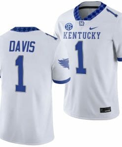Kentucky Wildcats Ray Davis Jersey #1 College Football Game 2023 White