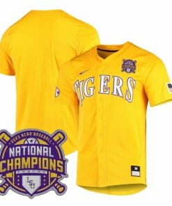 Lsu Tigers Jersey NCAA College Baseball National Champions Stitched Gold