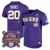 Lsu Tigers Paul Skenes Jersey #20 National Champions NCAA College Baseball Stitched Purple