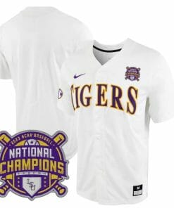 Lsu Tigers Jersey NCAA College Baseball National Champions Stitched White Tigers