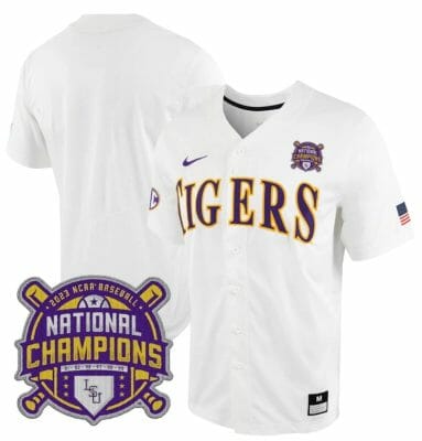 Lsu Tigers Jersey NCAA College Baseball National Champions Stitched White Tigers 8 Lsu Tigers Jersey NCAA College Baseball National Champions Stitched White Tigers
