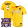 Lsu Tigers Jordan Thompson Jersey #4 National Champions NCAA College Baseball Stitched Gold