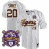 Lsu Tigers Paul Skenes Jersey #20 National Champions NCAA College Baseball Stitched White Stripe