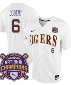 Lsu Tigers Brayden Jobert Jersey #6 National Champions 2023 NCAA College Baseball Stitched White Tigers