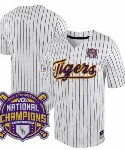 Lsu Tigers Jersey NCAA College Baseball National Champions Stitched White Stripe