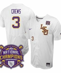 Lsu Tigers Dylan Crews Jersey #3 National Champions NCAA College Baseball Stitched White
