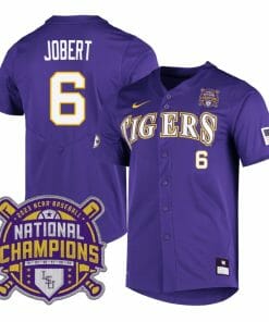 Lsu Tigers Brayden Jobert Jersey #6 National Champions NCAA College Baseball Stitched Purple