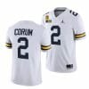 Michigan Wolverines TM 42 Patch Honor Tate Myre #25 Blake Corum Jersey #2 All Stitched White