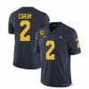 Michigan Wolverines TM 42 Patch Honor Tate Myre #25 Blake Corum Jersey #2 All Stitched Navy