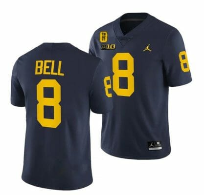 Michigan Wolverines TM 42 Patch Honor Tate Myre #25 Ronnie Bell Jersey #8 All Stitched Navy 8 Michigan Wolverines TM 42 Patch Honor Tate Myre #25 Ronnie Bell Jersey #8 All Stitched Navy