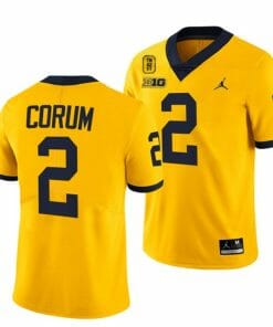 Michigan Wolverines TM 42 Patch Honor Tate Myre #25 Blake Corum Jersey #2 All Stitched Maize