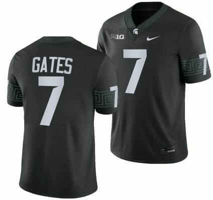 Michigan State Spartans Antonio Gates Jersey #7 College Football Game 2023 Black