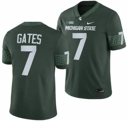 Michigan State Spartans Antonio Gates Jersey #7 College Football Game 2023 Green