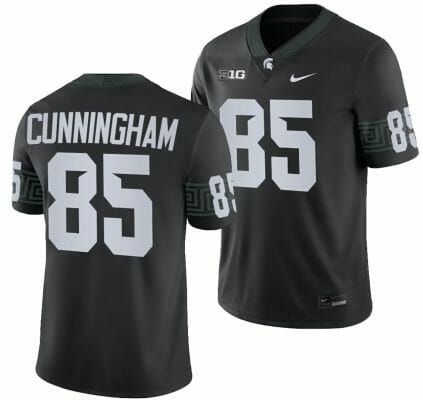 Michigan State Spartans BJ Cunningham Jersey #1 College Football Game 2023 Black 10 Michigan State Spartans BJ Cunningham Jersey #1 College Football Game 2023 Black
