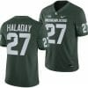 Michigan State Spartans Cal Haladay Jersey #27 College Football Game 2023 Green 6 Michigan State Spartans Cal Haladay Jersey #27 College Football Game 2023 Green