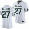 Michigan State Spartans Cal Haladay Jersey #27 College Football Game 2023 White 6 Michigan State Spartans Cal Haladay Jersey #27 College Football Game 2023 White
