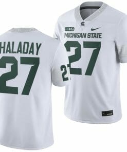 Michigan State Spartans Cal Haladay Jersey #27 College Football Game 2023 White