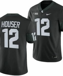 Michigan State Spartans Katin Houser Jersey #12 College Football Game 2023 Black