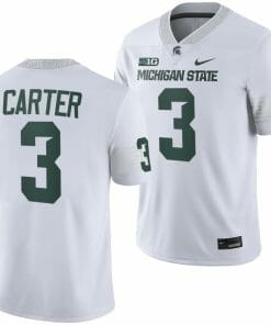Michigan State Spartans Nathan Carter Jersey #3 College Football Game 2023 White