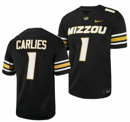 Missouri Tigers #1 Jaylon Carlies Jersey NCAA College Football 2023 - Black