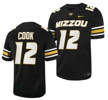 Missouri Tigers #12 Brady Cook Jersey NCAA College Football 2023 - Black