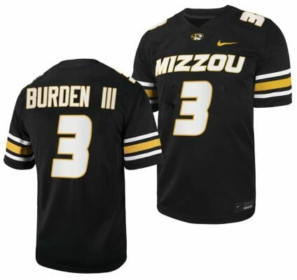 Missouri Tigers #3 Luther Burden Jersey NCAA College Football 2023 - Black 10 Missouri Tigers #3 Luther Burden Jersey NCAA College Football 2023 - Black