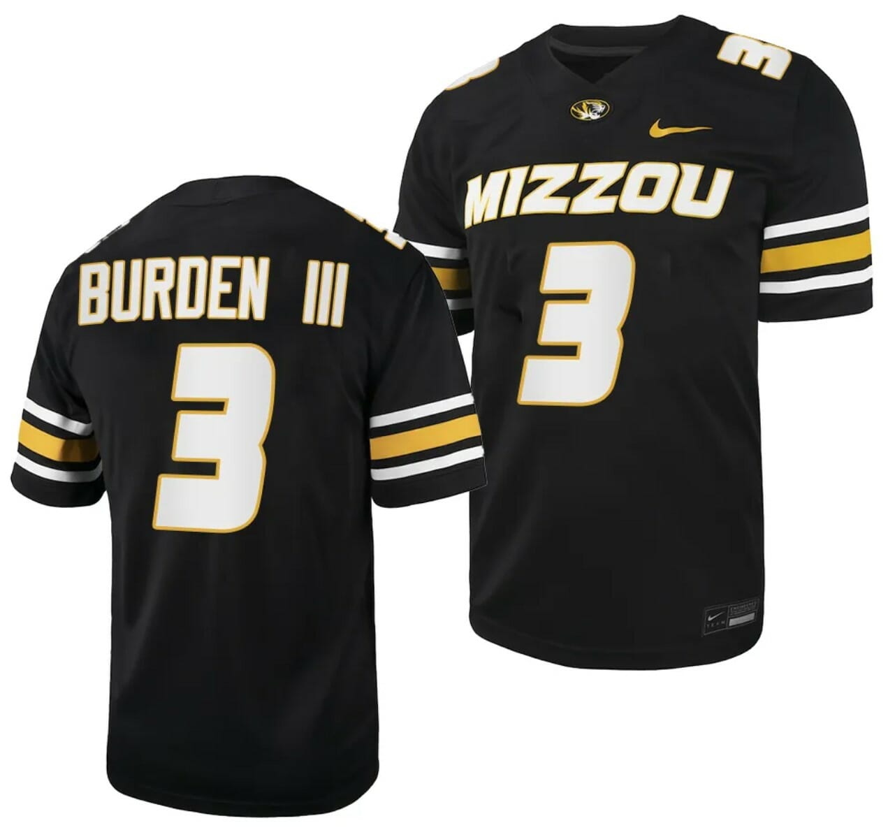 Missouri Tigers #3 Luther Burden Jersey NCAA College Football 2023 - Black 1 Missouri Tigers #3 Luther Burden Jersey NCAA College Football 2023 - Black