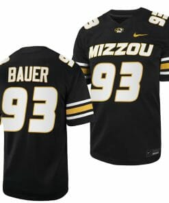 Missouri Tigers #93 Luke Bauer Jersey NCAA College Football 2023 - Black