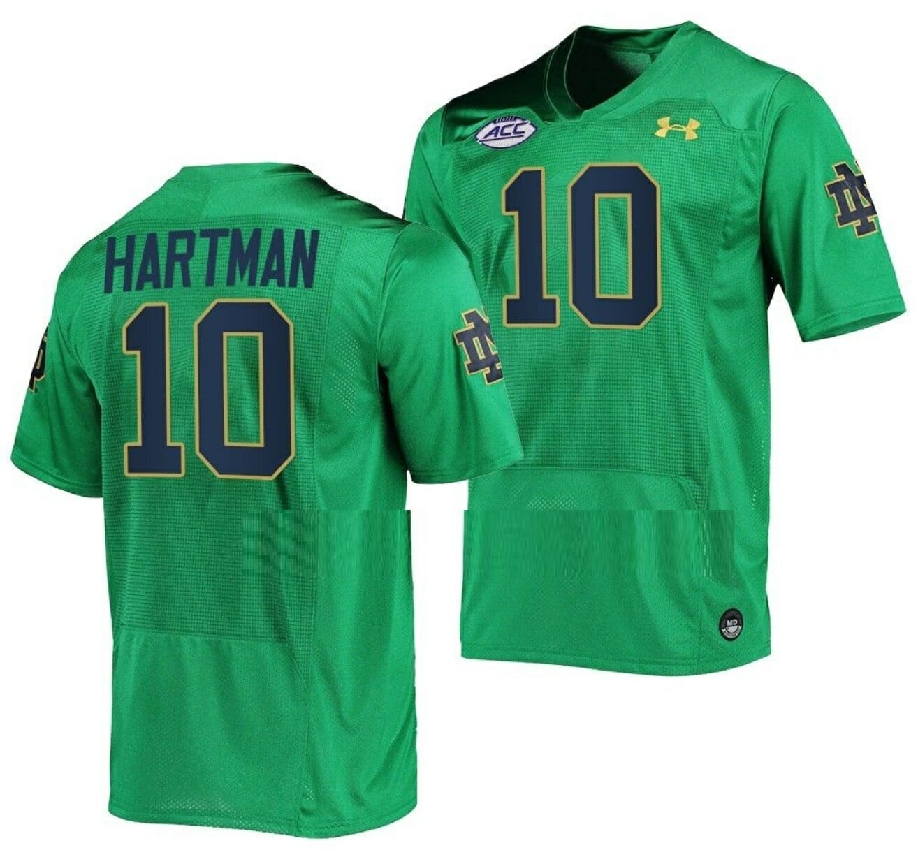 Notre Dame Fighting Irish #10 Sam Hartman Jersey College Football Replica Green 1 Notre Dame Fighting Irish #10 Sam Hartman Jersey College Football Replica Green