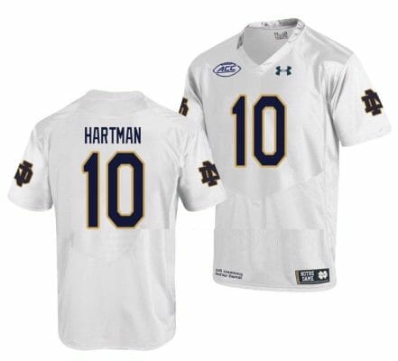 Notre Dame Fighting Irish #10 Sam Hartman Jersey College Football White