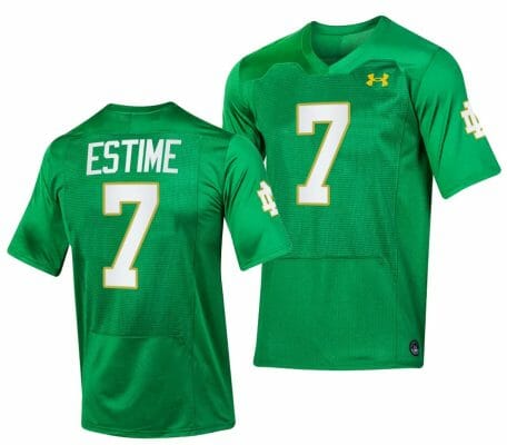 Notre Dame Fighting Irish Audric Estime Jersey #7 Replica College Football 2023 Green