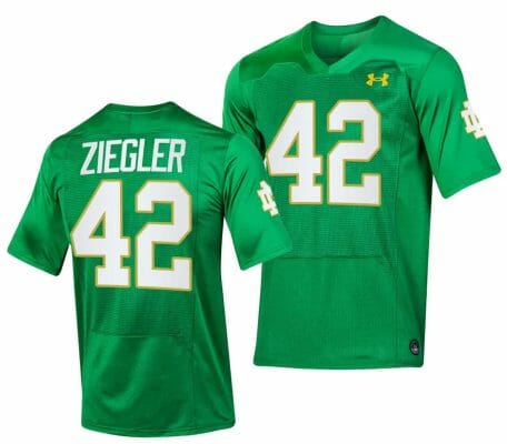 Notre Dame Fighting Irish Nolan Ziegler Jersey #42 Replica College Football 2023 Green 10 Notre Dame Fighting Irish Nolan Ziegler Jersey #42 Replica College Football 2023 Green