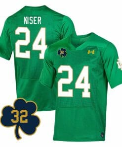 Notre Dame Jack Kiser Jersey #24 College Football Johnny Lujack Patch 32 Green
