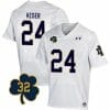 Notre Dame Jack Kiser Jersey #24 College Football Johnny Lujack Patch 32 White