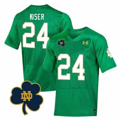 Notre Dame Jack Kiser Jersey #24 College Football Johnny Lujack Patch Green