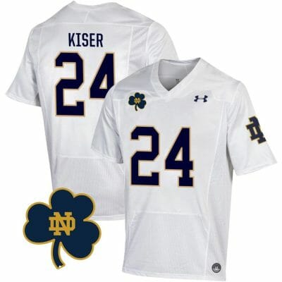 Notre Dame Jack Kiser Jersey #24 College Football Johnny Lujack Patch White