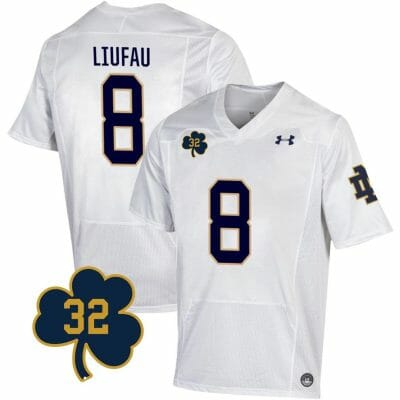 Notre Dame Marist Liufau Jersey #8 College Football Johnny Lujack Patch 32 White 10 Notre Dame Marist Liufau Jersey #8 College Football Johnny Lujack Patch 32 White