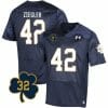 Notre Dame Nolan Ziegler Jersey #42 College Football Johnny Lujack Patch 32 Navy