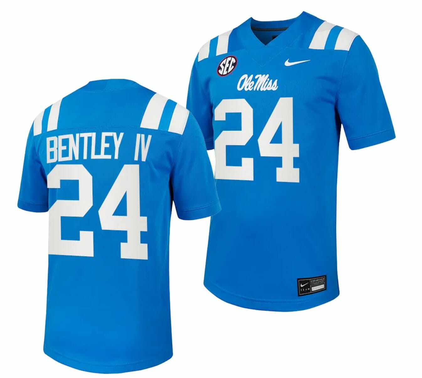 Ole Miss Rebels Ulysses Bentley IV Jersey #24 Untouchable College Football 2023 Powder Blue 1 Ole Miss Rebels Ulysses Bentley IV Jersey #24 Untouchable College Football 2023 Powder Blue