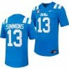Ole Miss Rebels Austin Simmons Jersey #13 Untouchable College Football 2023 Powder Blue