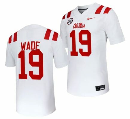 Ole Miss Rebels Dayton Wade Jersey #19 Untouchable College Football 2023 White 10 Ole Miss Rebels Dayton Wade Jersey #19 Untouchable College Football 2023 White